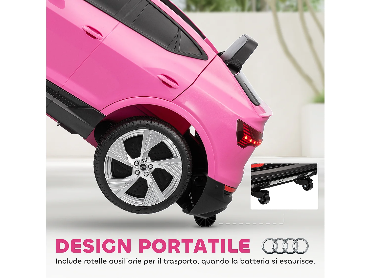 Macchina per bambini 3-5 anni 12v telecomando velocità 3-8km/h rosa