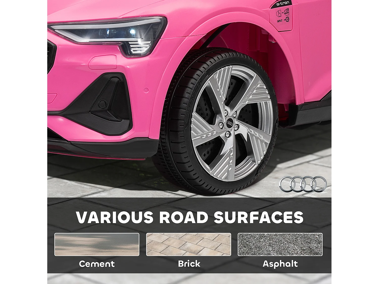 Macchina per bambini 3-5 anni 12v telecomando velocità 3-8km/h rosa