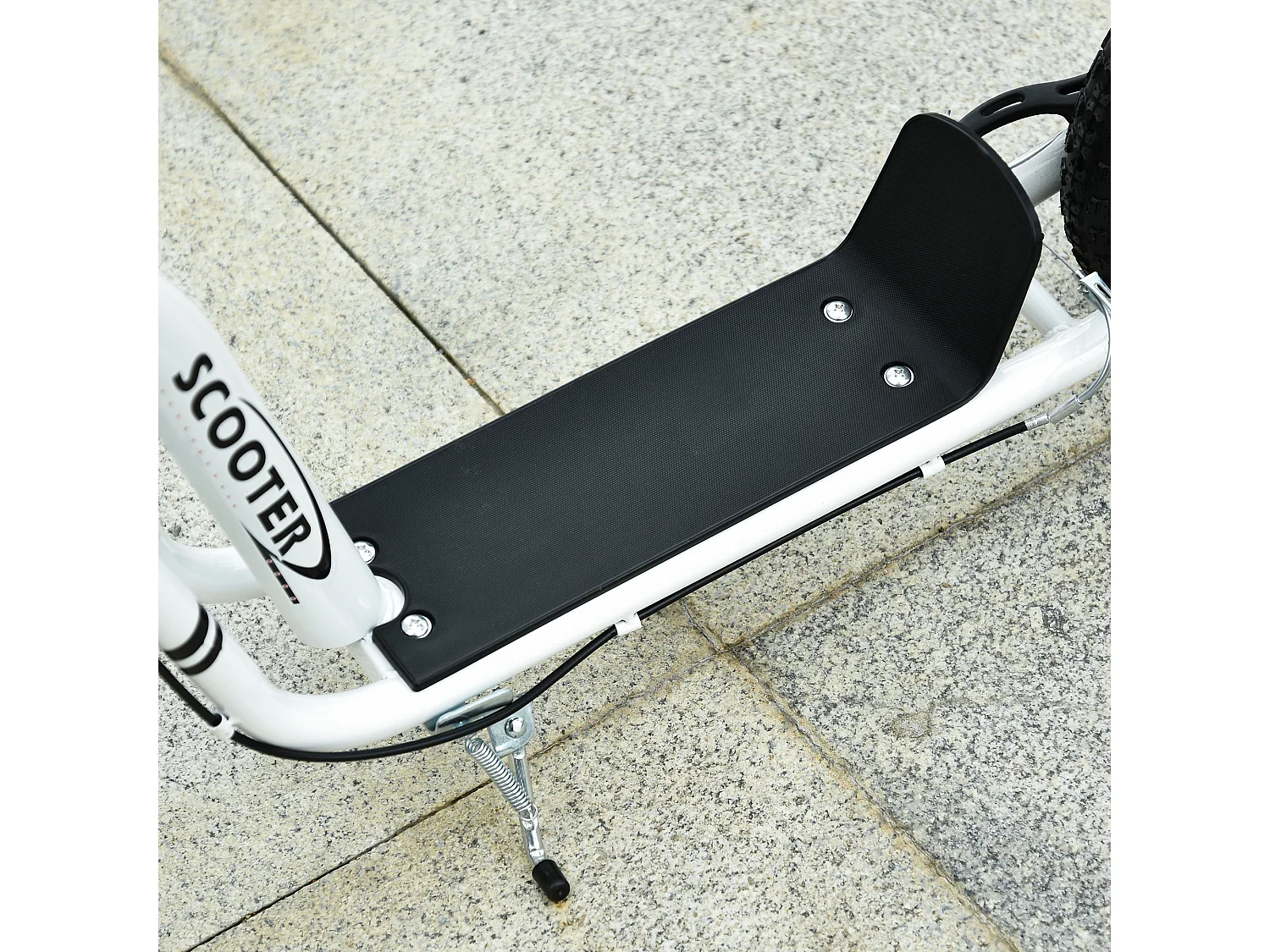 Monopattino con manubrio regolabile in acciaio 120x58x85-95 cm bianco