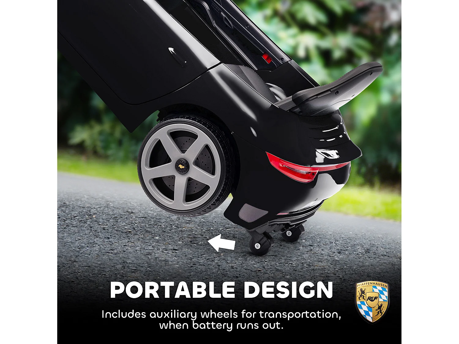 Macchina per bambini 3-5 anni con licenza ruf gt e telecomando nero