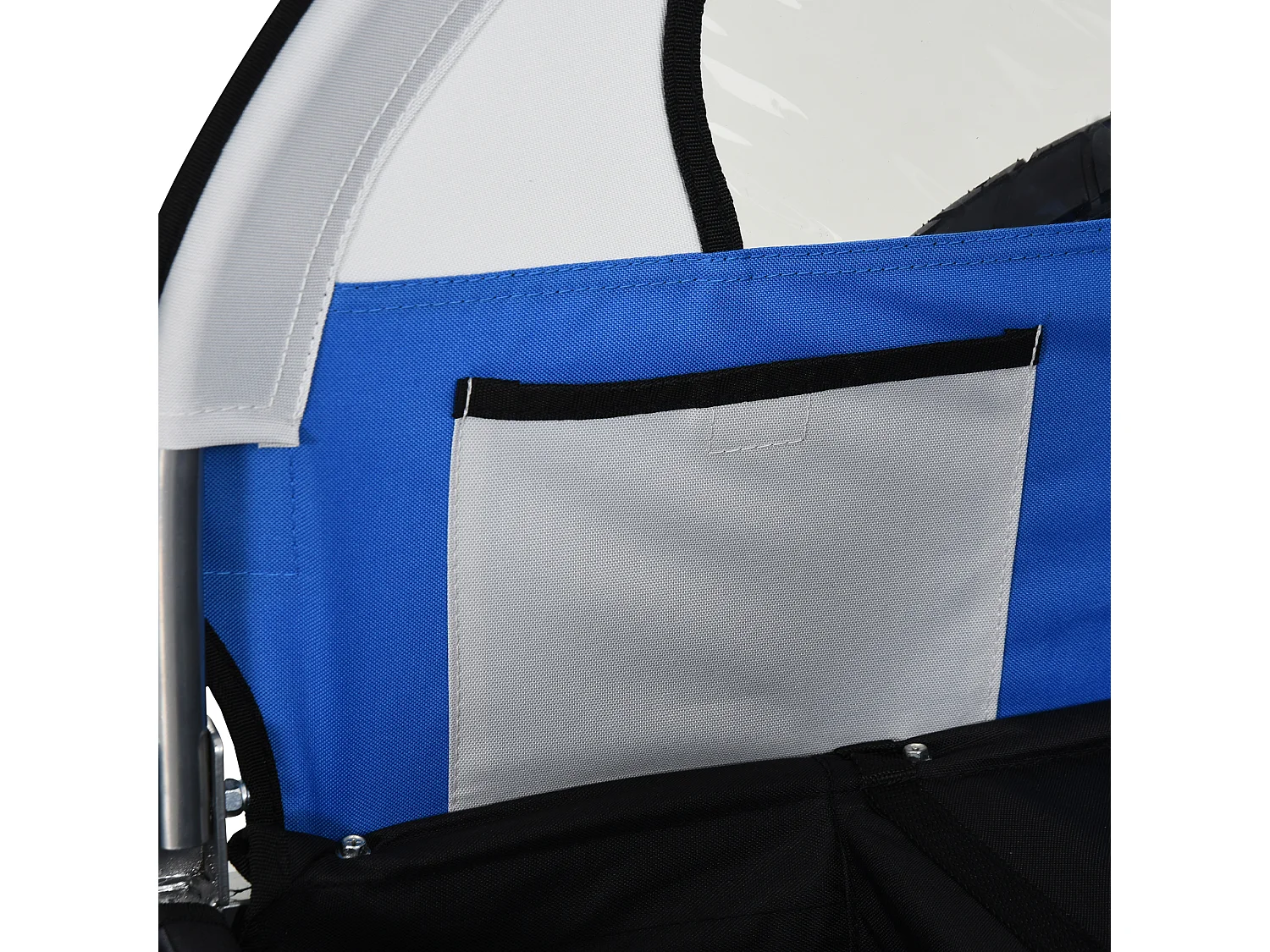 Rimorchio bici bambini con 2 posti in acciaio e tessuto oxford blu