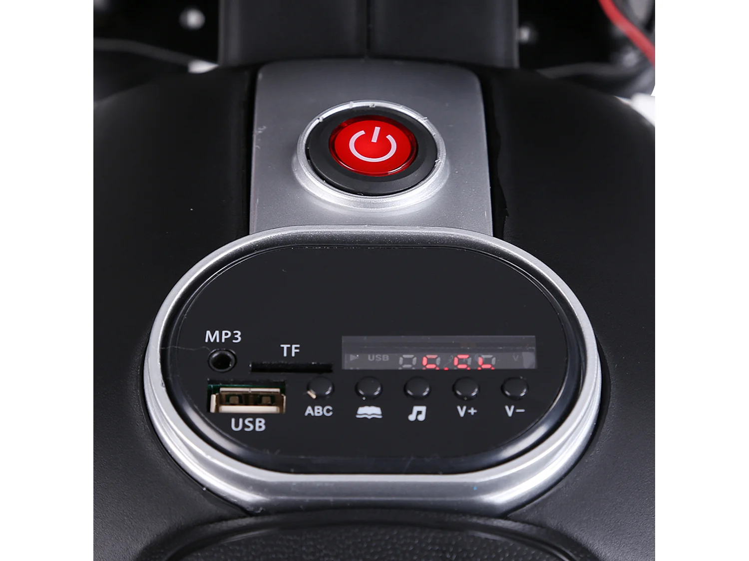 Moto elettrica per bambini 6v con rotelle e fari rossa