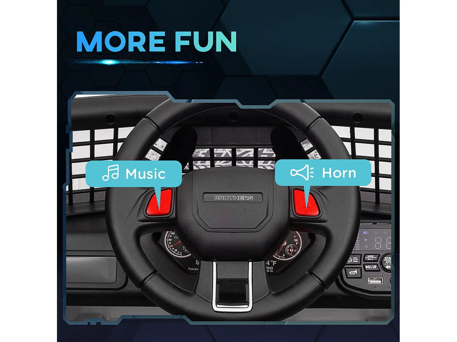 Macchina per bambini 3-6 anni fuoristrada 12v con telecomando bianco