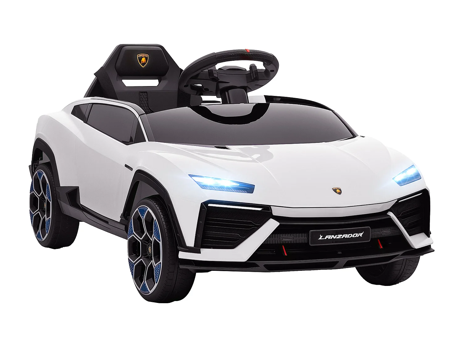 Macchina per bambini licenza lamborghini 101.5x49x43 cm bianca