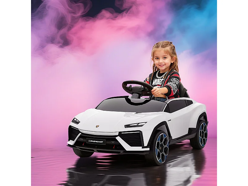 Macchina per bambini licenza lamborghini 101.5x49x43 cm bianca