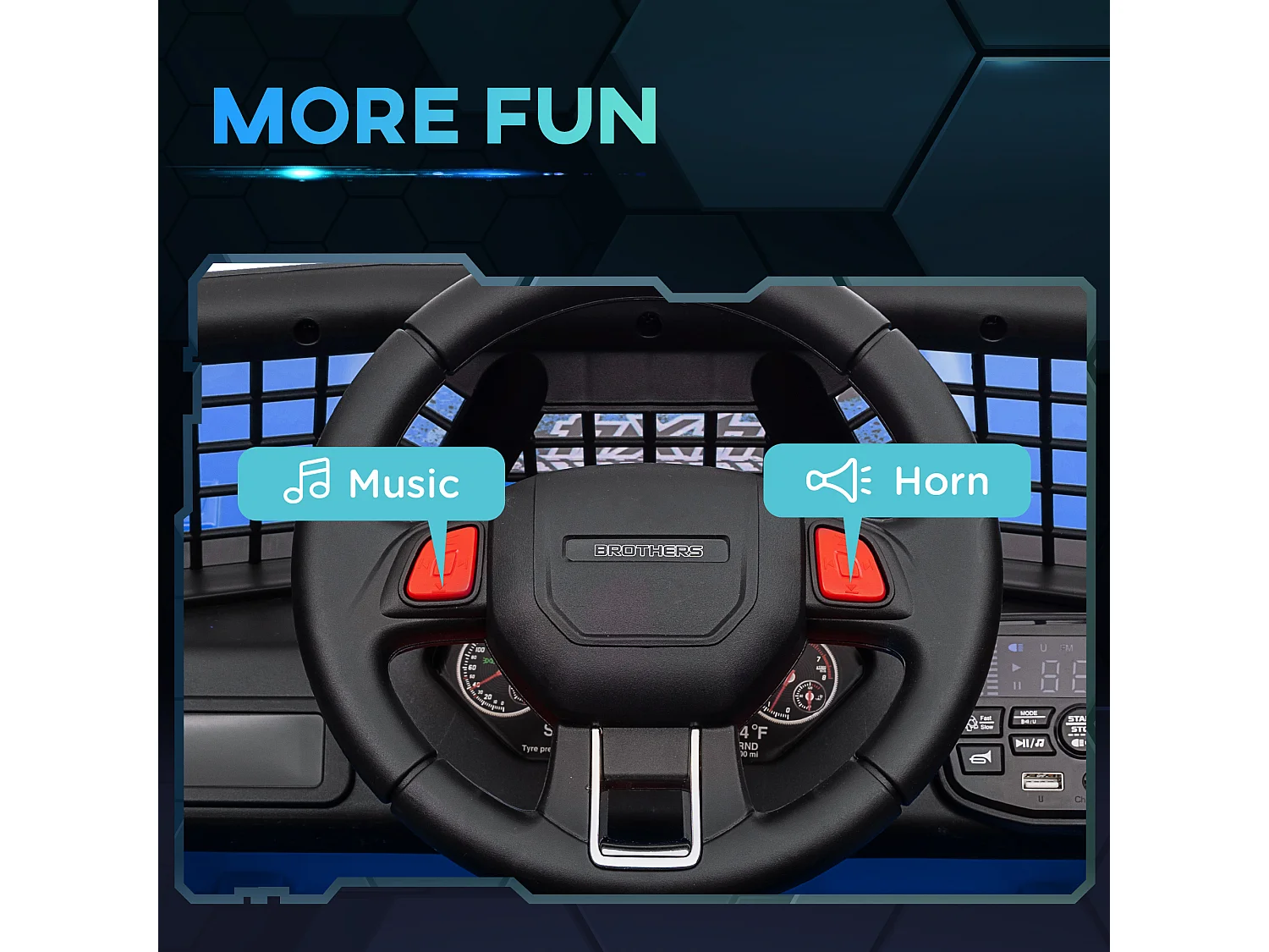 Macchina per bambini 3-6 anni fuoristrada 12v con telecomando blu