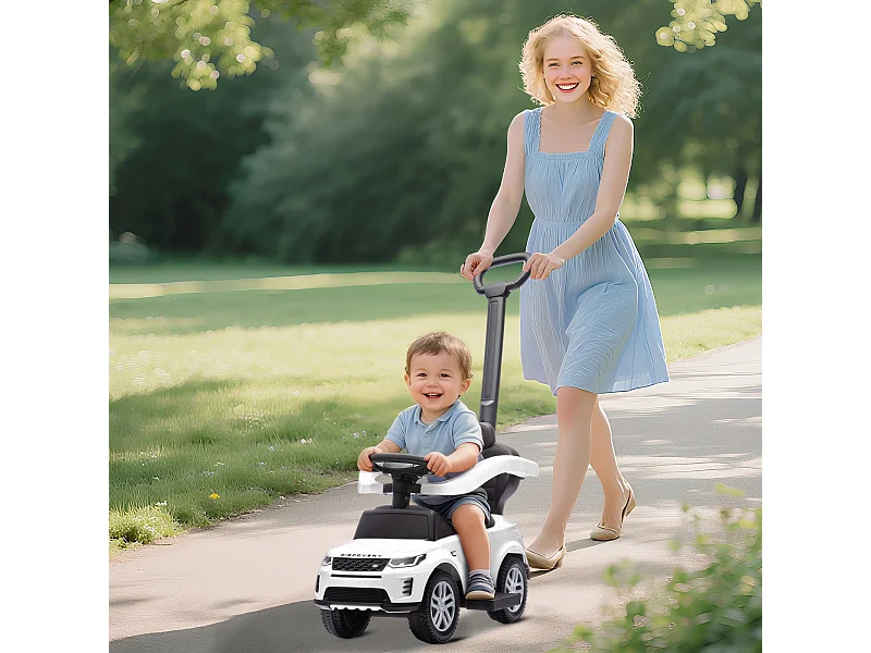 Macchina cavalcabile per bambini licenza land rover discovery bianco