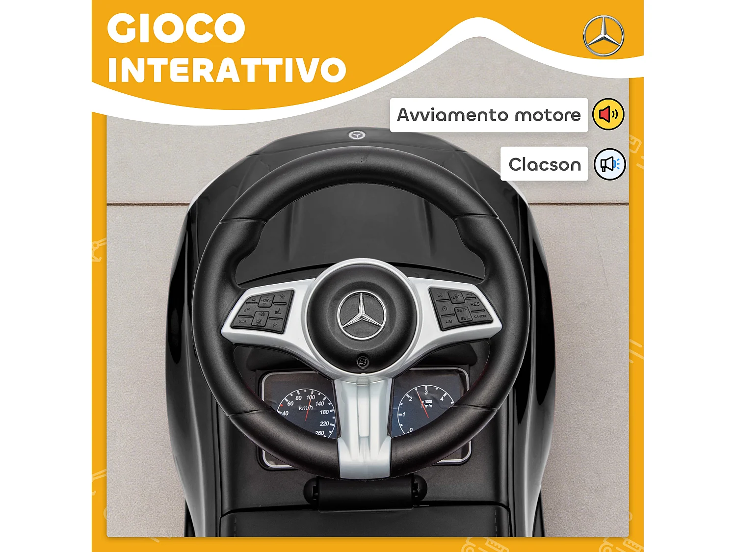 Macchina per bambini con licenza mercedes benz nero