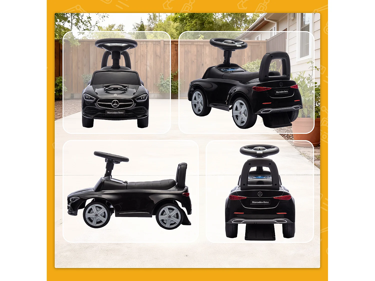 Macchina per bambini con licenza mercedes benz nero