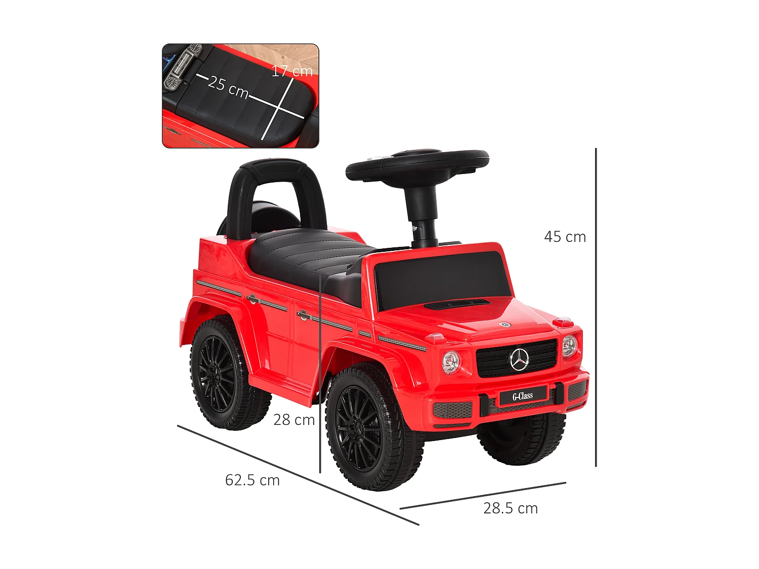 Macchina giocattolo bambini 12-36 mesi macchina a spinta rossa