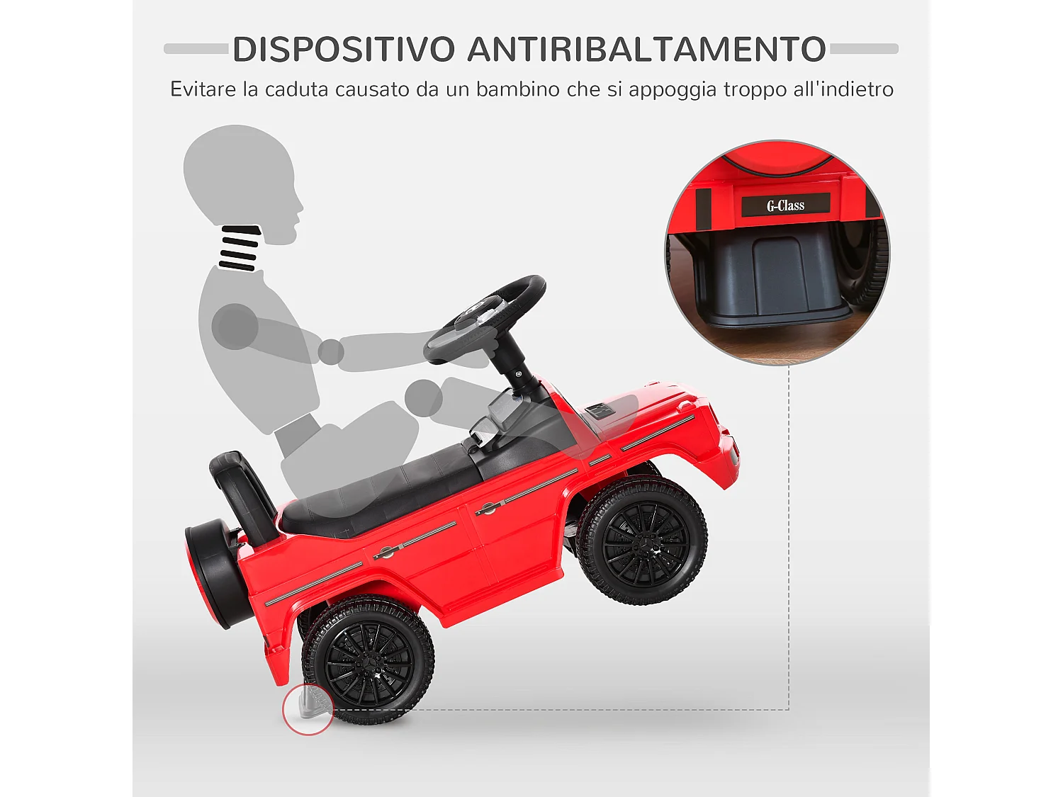 Macchina giocattolo bambini 12-36 mesi macchina a spinta rossa