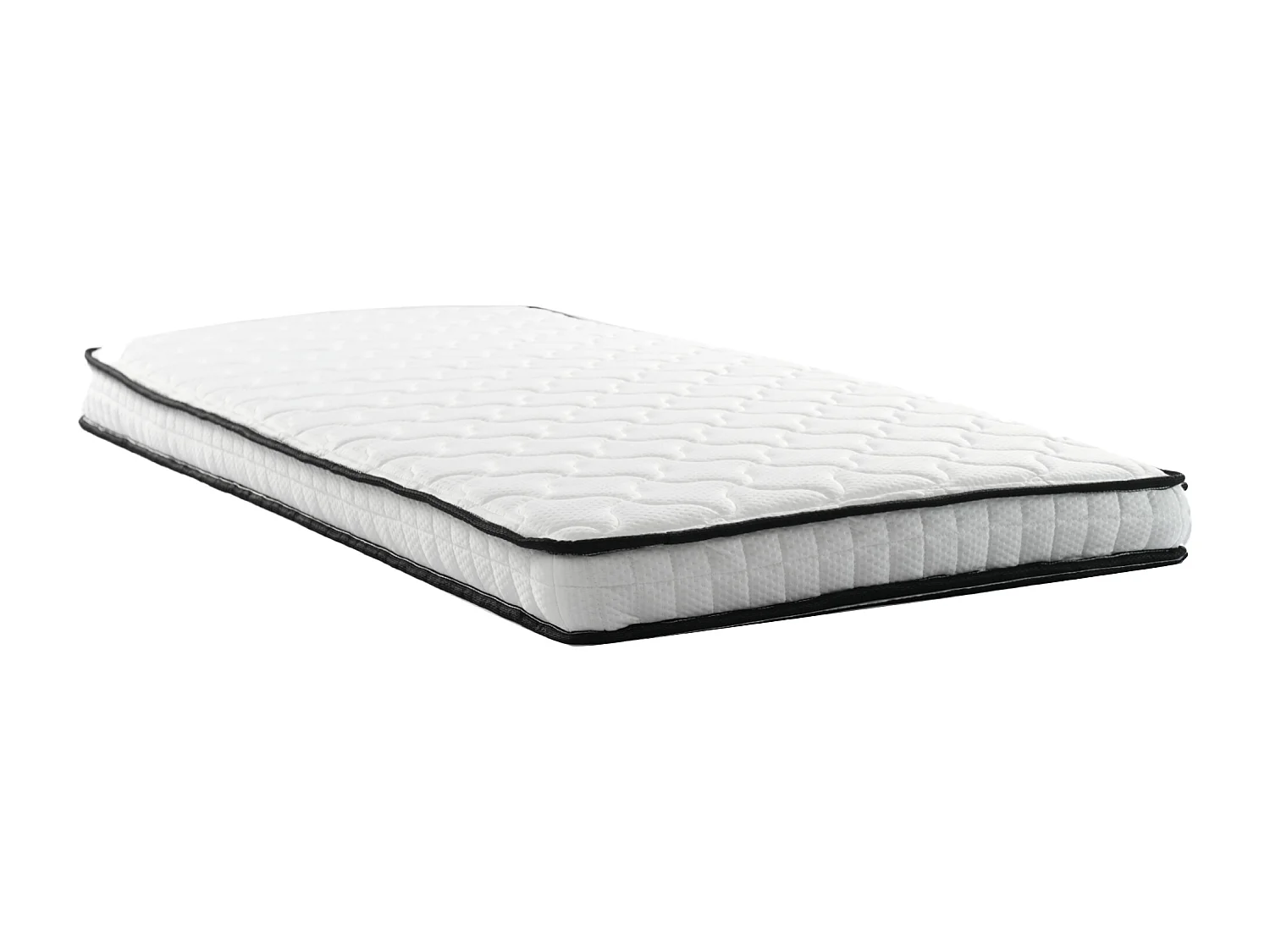 Matelas à ressorts - 90 x 190 cm - avec modules ergonomiques et soutien lombaire - 10 cm d'épaisseur - Tissu + Métal - blanc