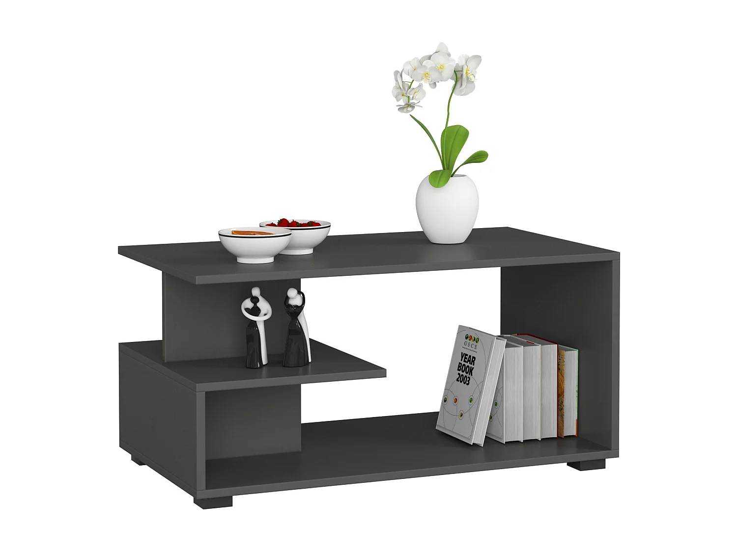 Mesa de Centro Grafite Cinza PIN - Design Moderno em Laminado