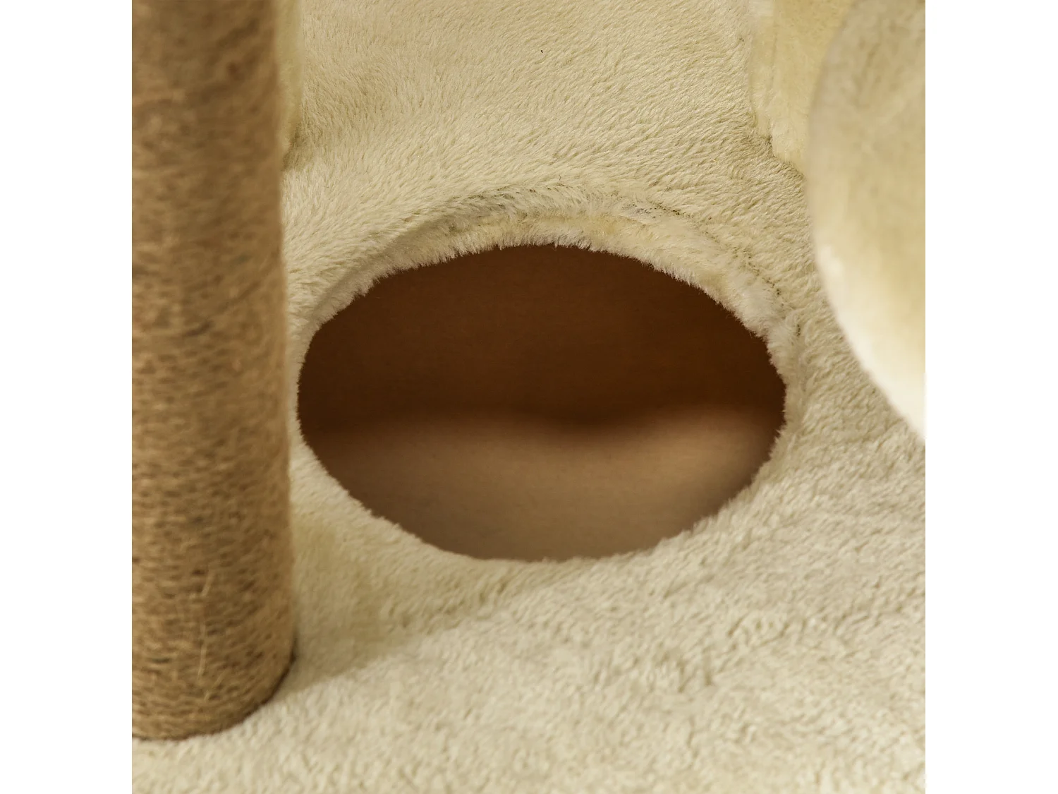 Albero tiragraffi per gatti con 2 casette e lettino beige