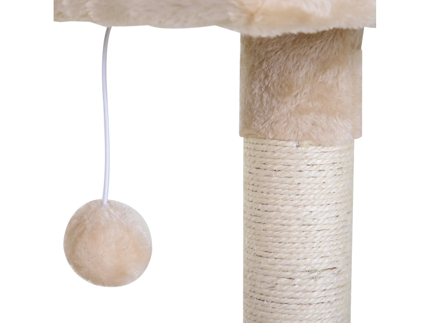 Tiragraffi per gatti multilivello con amaca e pallina beige