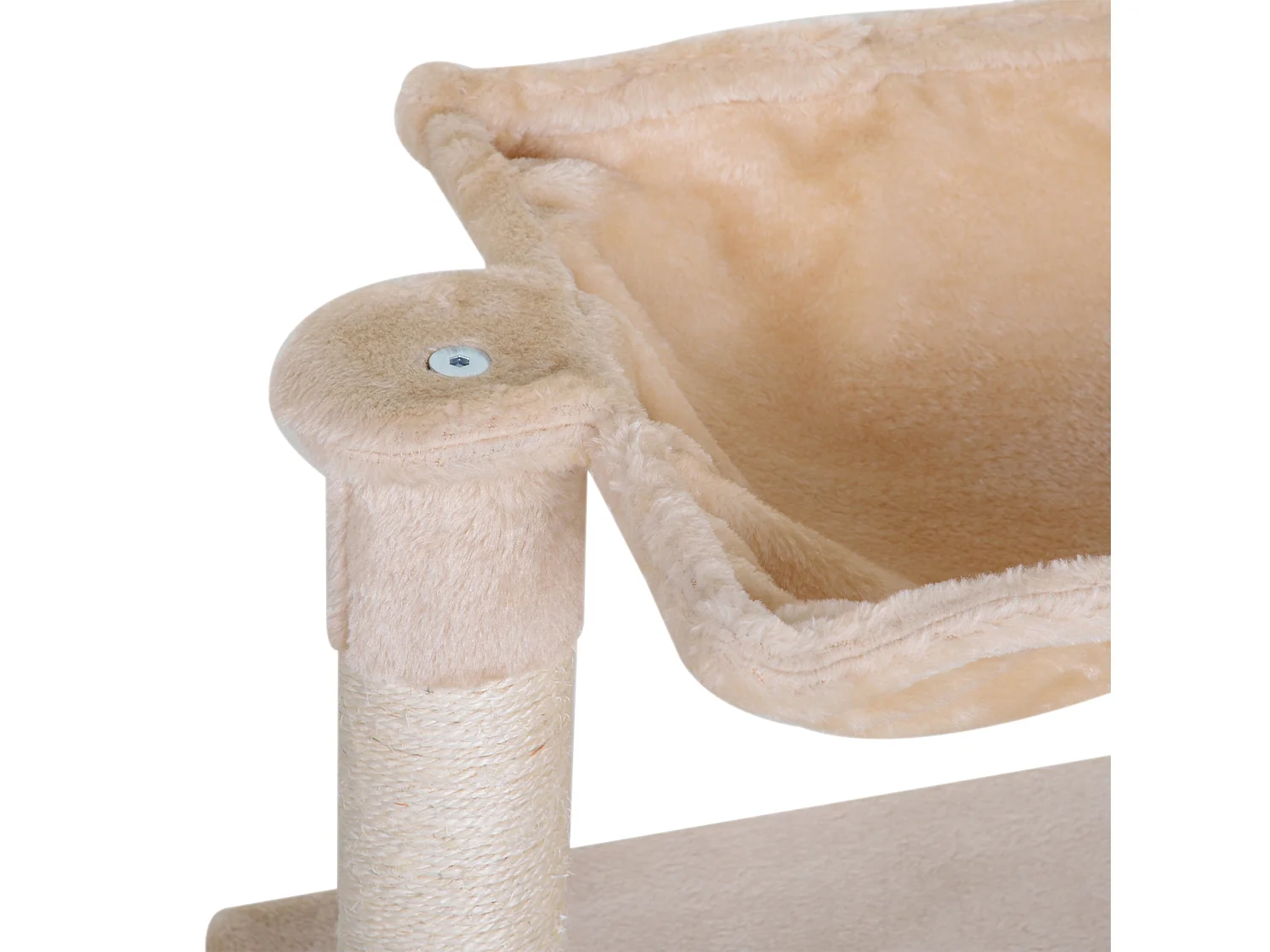 Tiragraffi per gatti multilivello con amaca e pallina beige