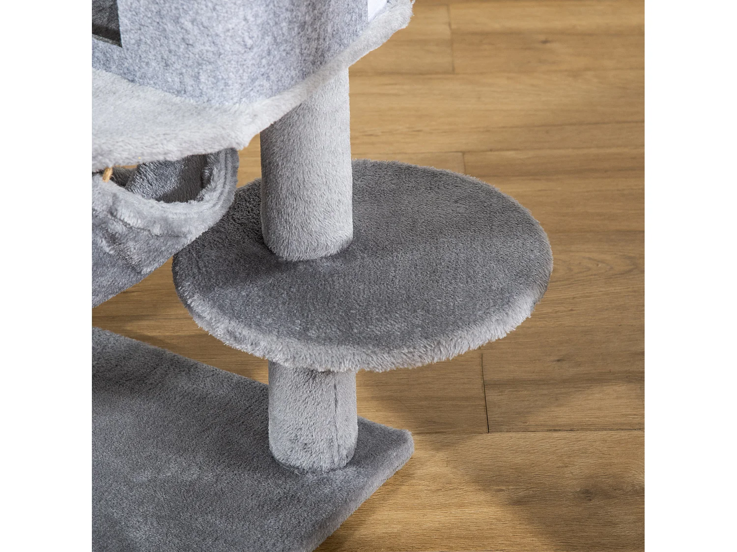 Tiragraffi per gatti con casetta, letto, piattaforme, amaca e giochi