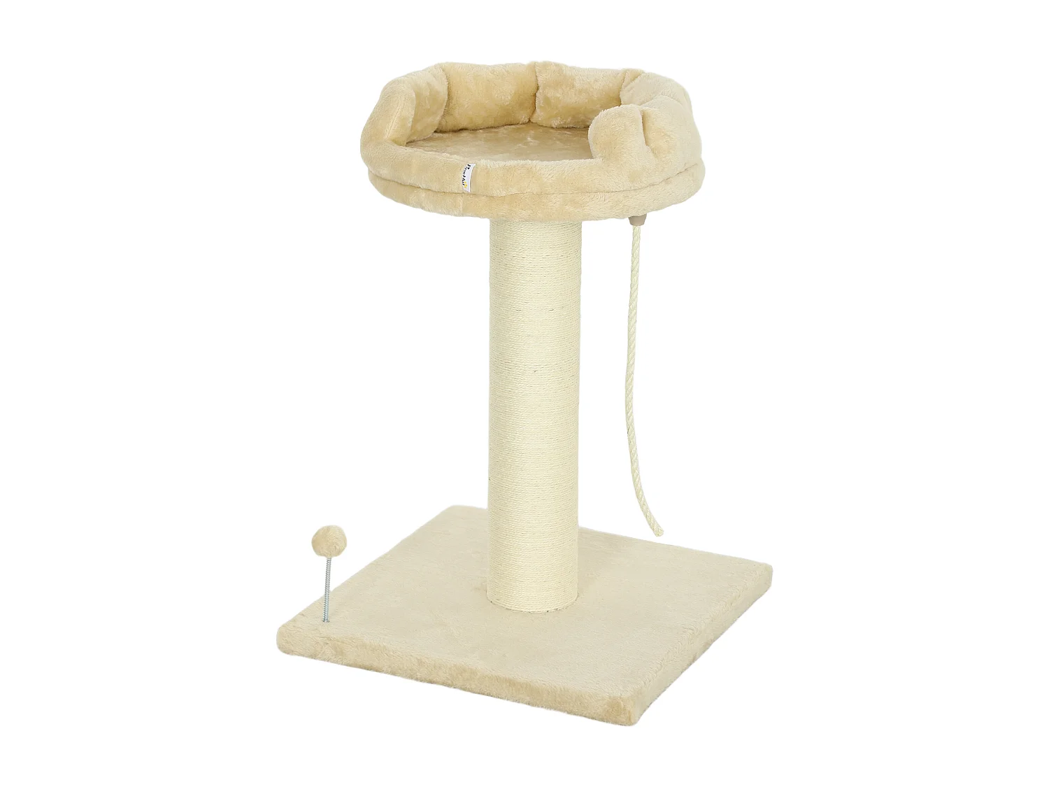 Albero tiragraffi per gatti con lettino e pallina beige