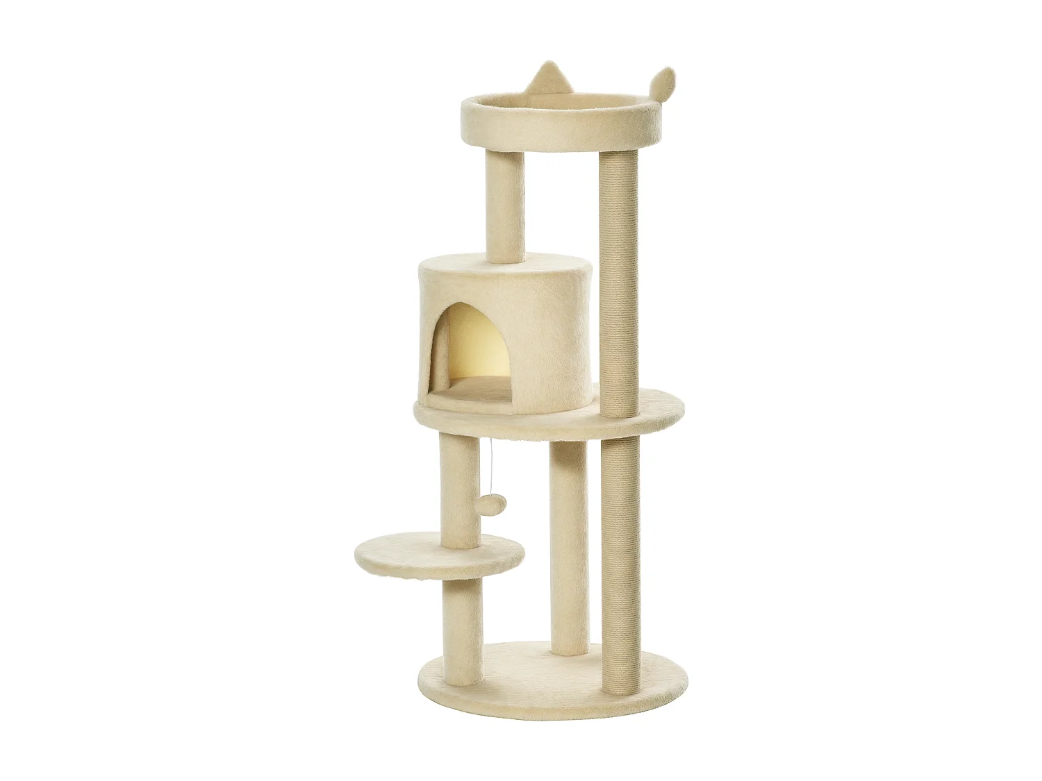 Albero tiragraffi cuccia sisal bianco crema