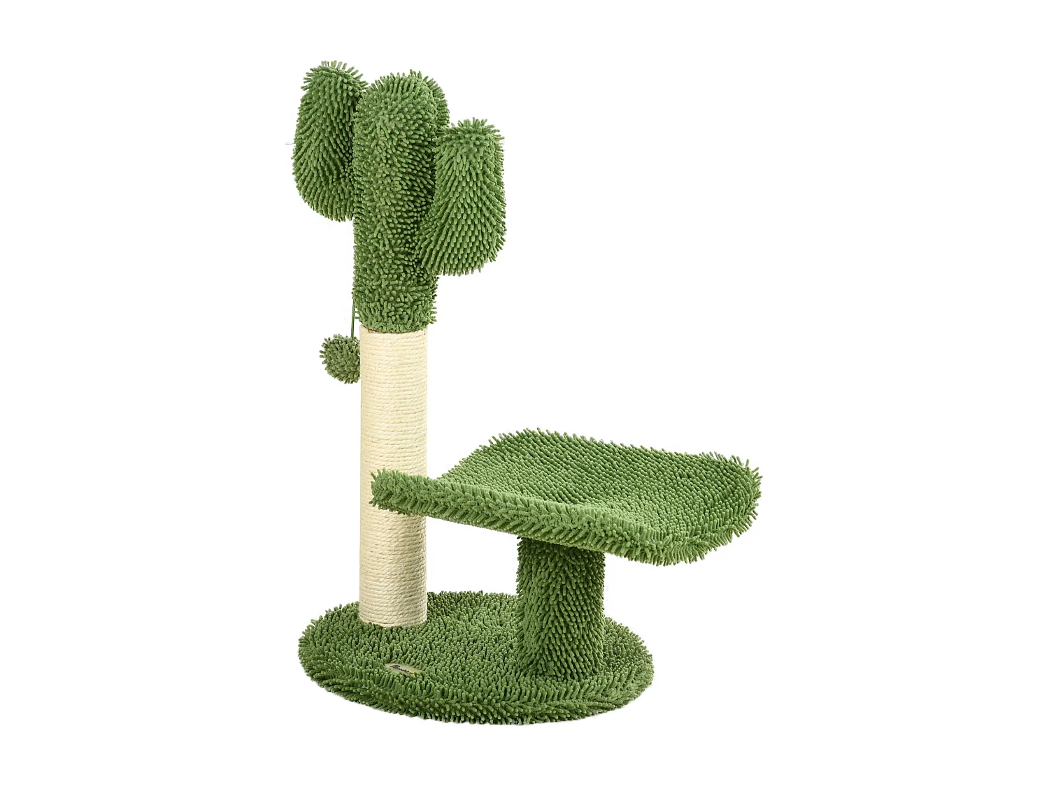 PawHut Albero per Gatti a forma di Cactus con Tiragraffi e Pallina