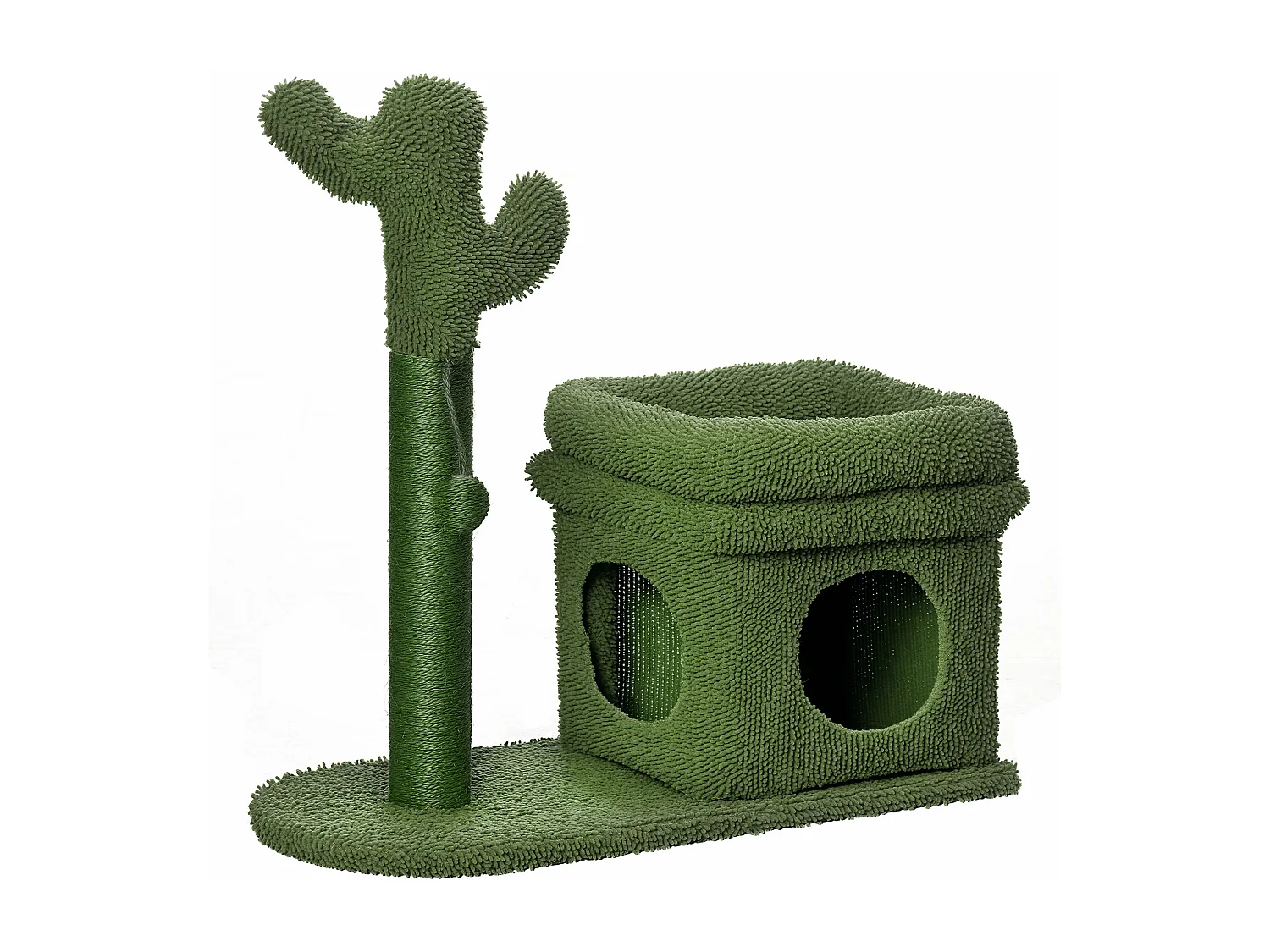 Tiragraffi per gatti con lettino casetta e palo in sisal