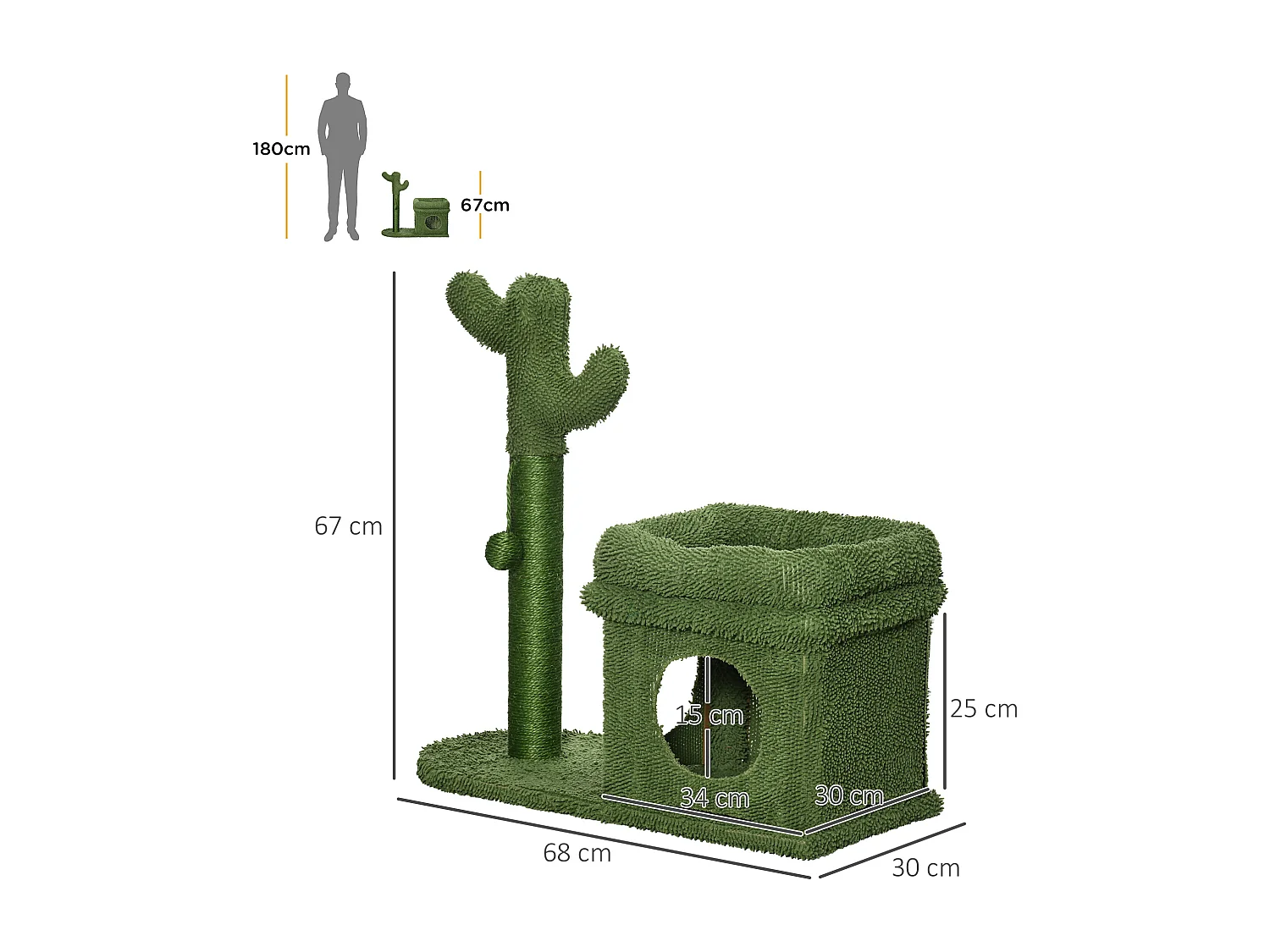 Tiragraffi per gatti con lettino casetta e palo in sisal