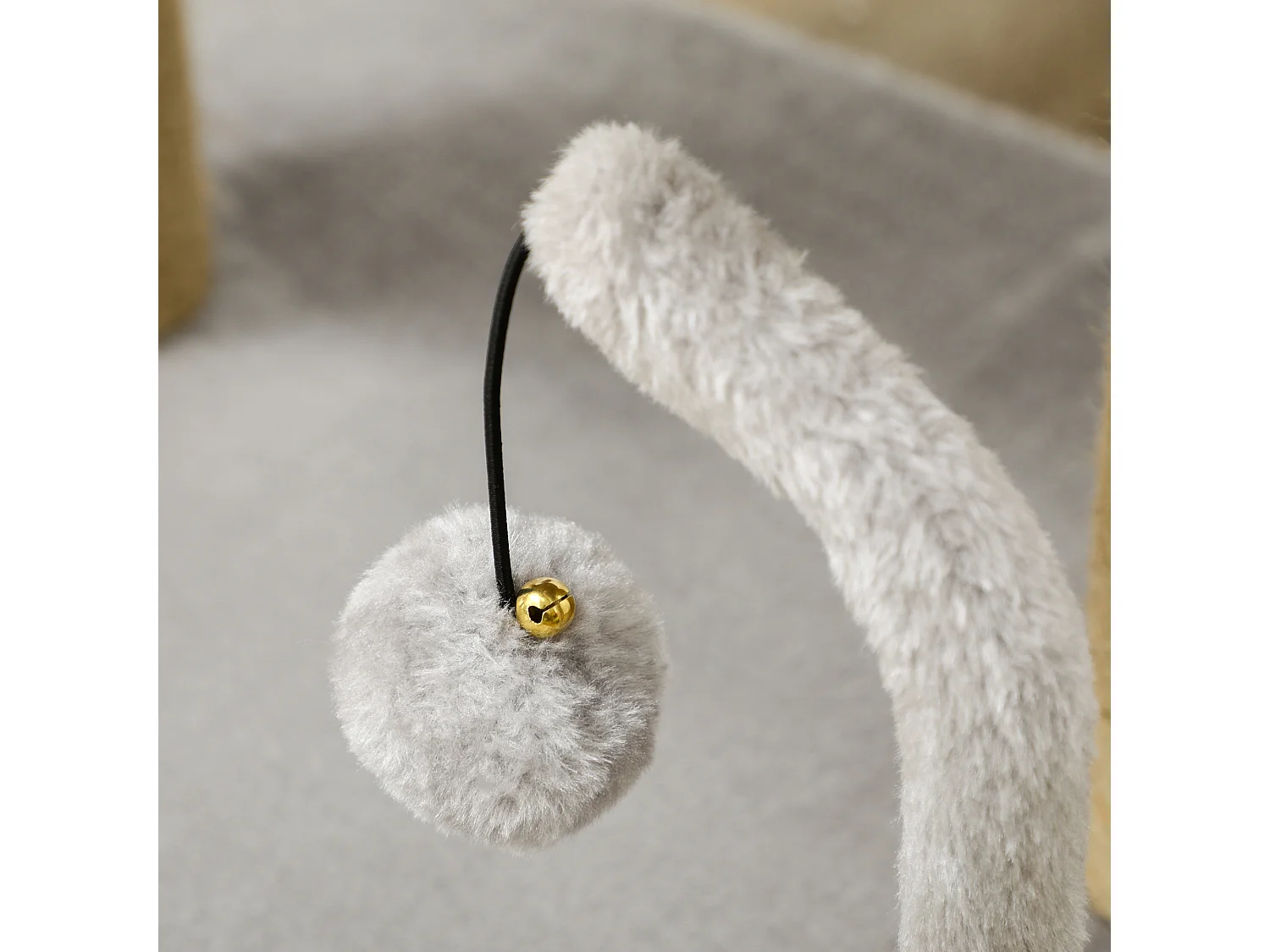 Albero tiragraffi per gatti con lettino e palline grigio