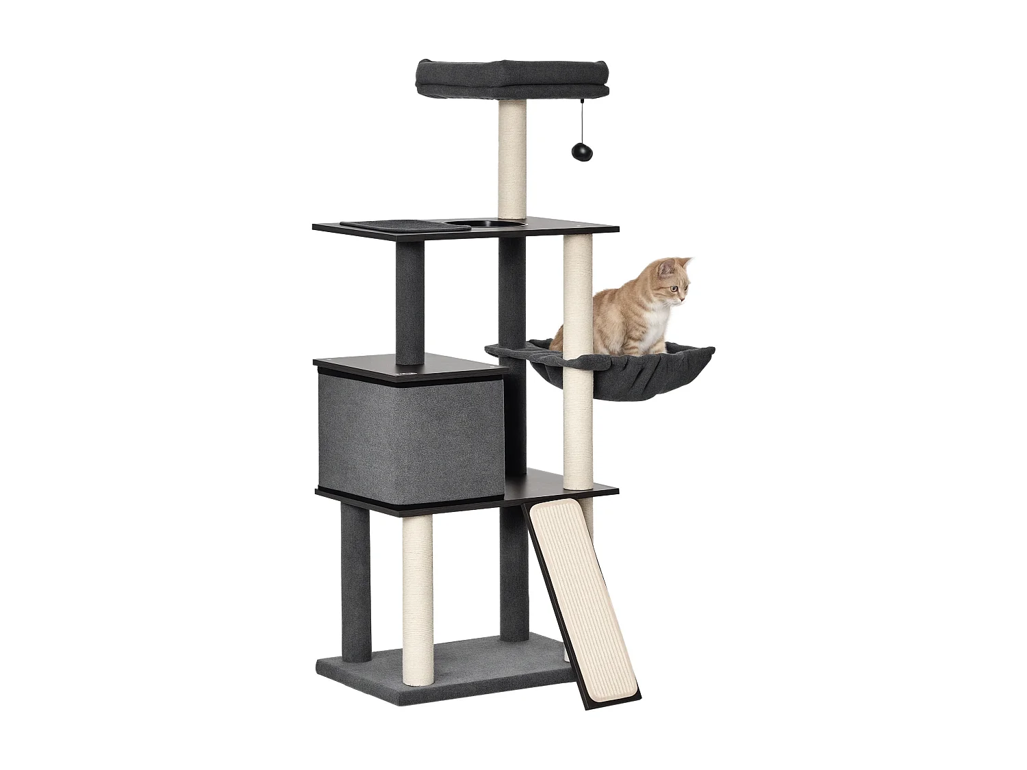 Tiragraffi per gatti multilivello pali in sisal casetta lettino