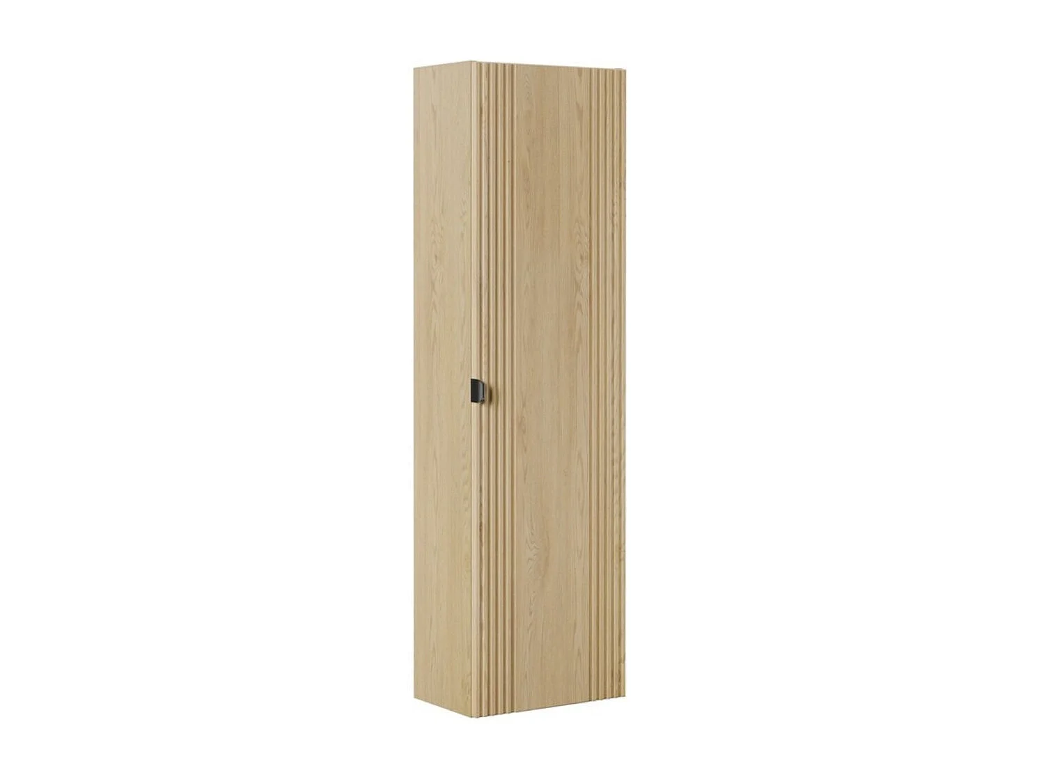 Colonne de salle de bain KORI 140 cm chêne clair – Rangement suspendu 1 porte