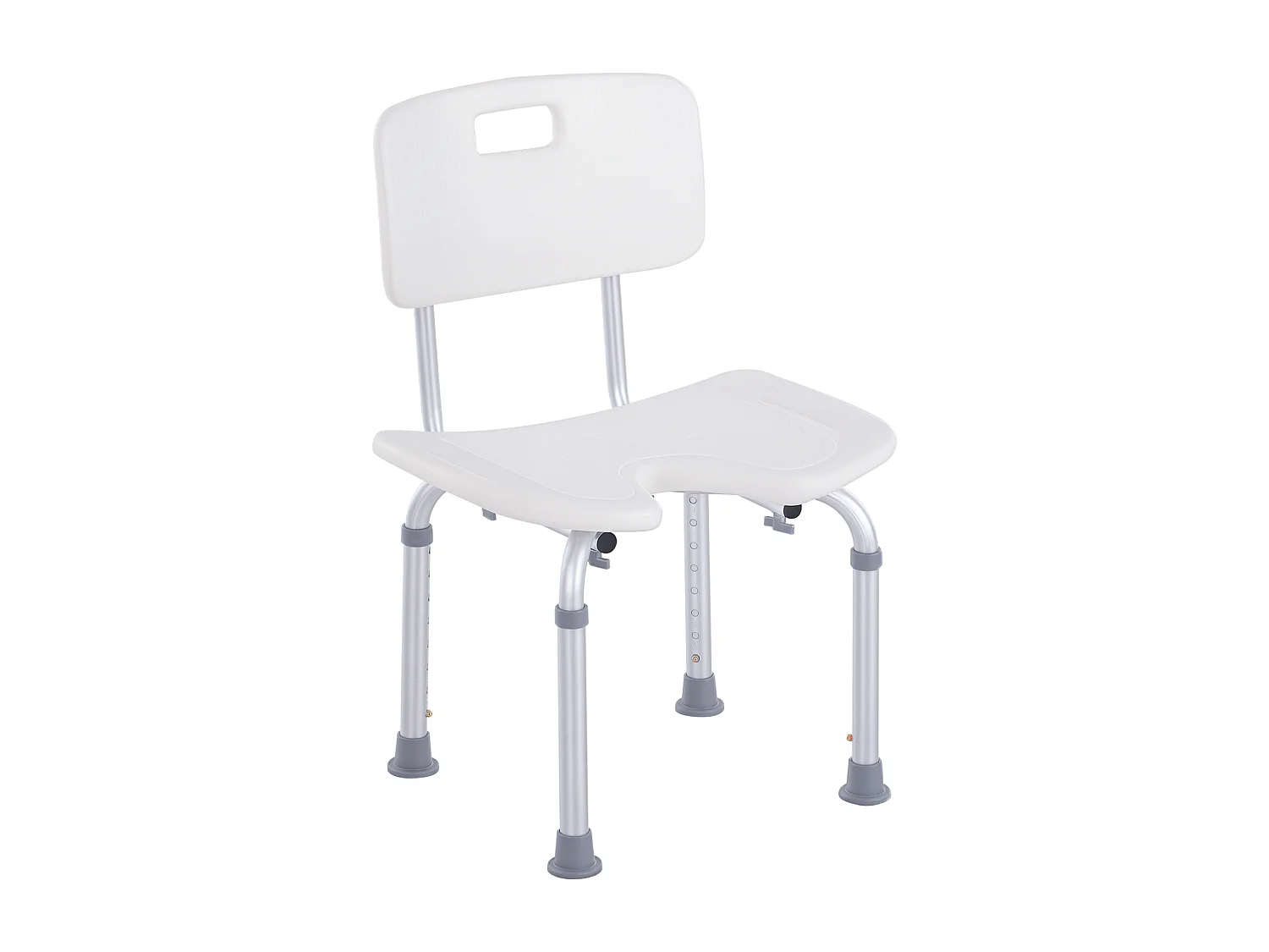 Chaise de douche siège de douche ergonomique hauteur assise réglable pieds antidérapants charge max. 136 Kg alu HDPE blanc