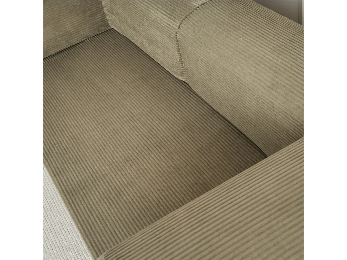 Canapé-lit 2 places modulable en mousse et tissu velours coloris vert - EDNA