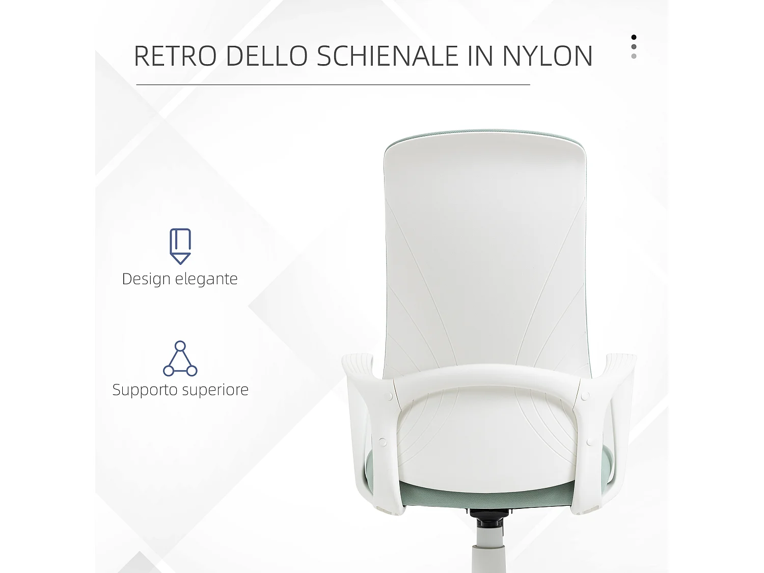 Sedia da ufficio ergonomica con funzione dondolo verde