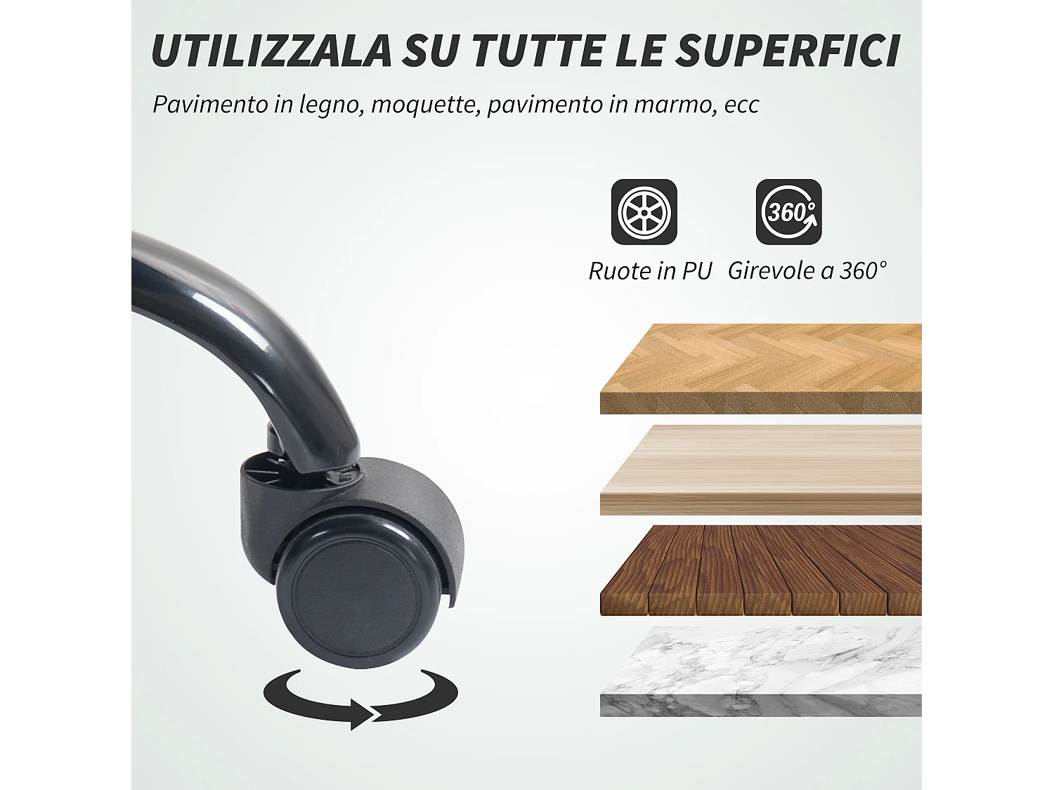 Sedia da ufficio reclinabile con poggiapiedi e schienale alto nero