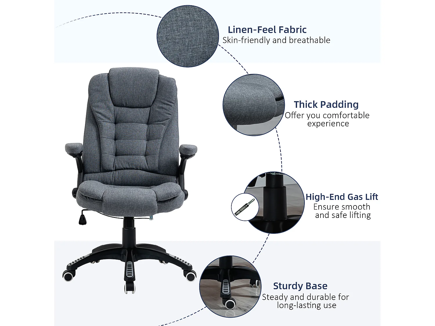 Poltrona da ufficio girevole reclinabile altezza regolabile