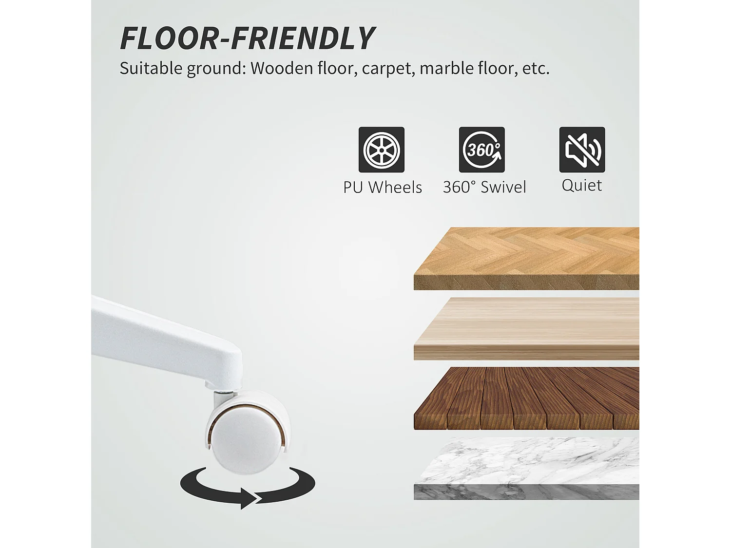 Sedia da ufficio ergonomica e regolabile con schienale ricurvo bianco