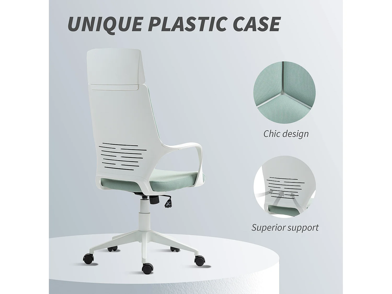 Sedia da ufficio girevole con altezza regolabile in tessuto verde