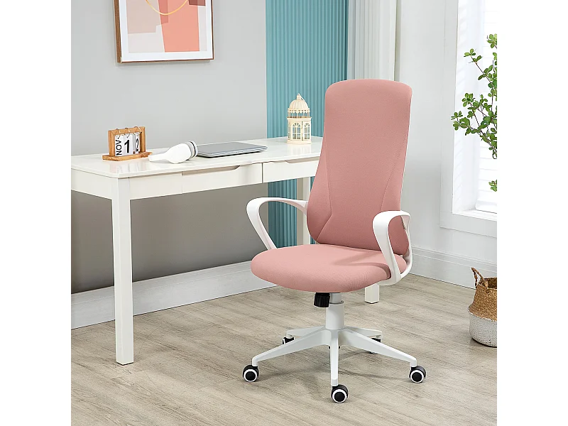 Sedia da ufficio ergonomica con funzione dondolo rosa