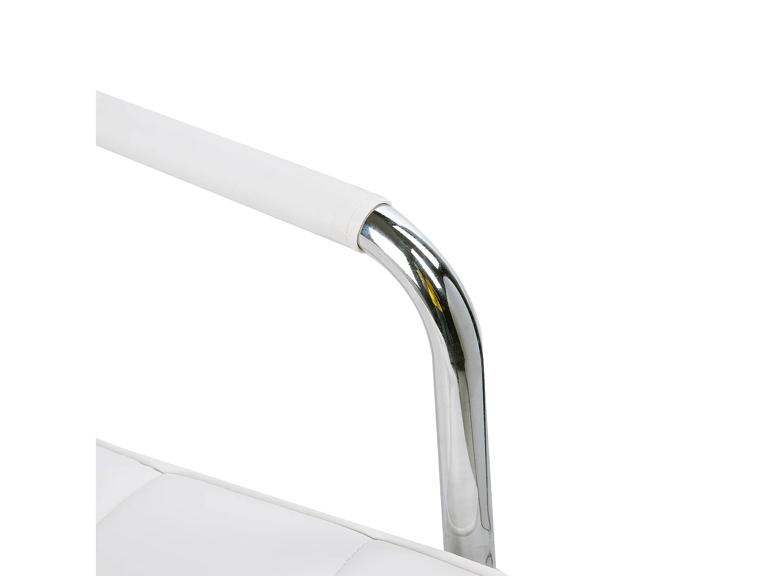 Sedia da ufficio in similpelle bianca con 5 ruote girevoli