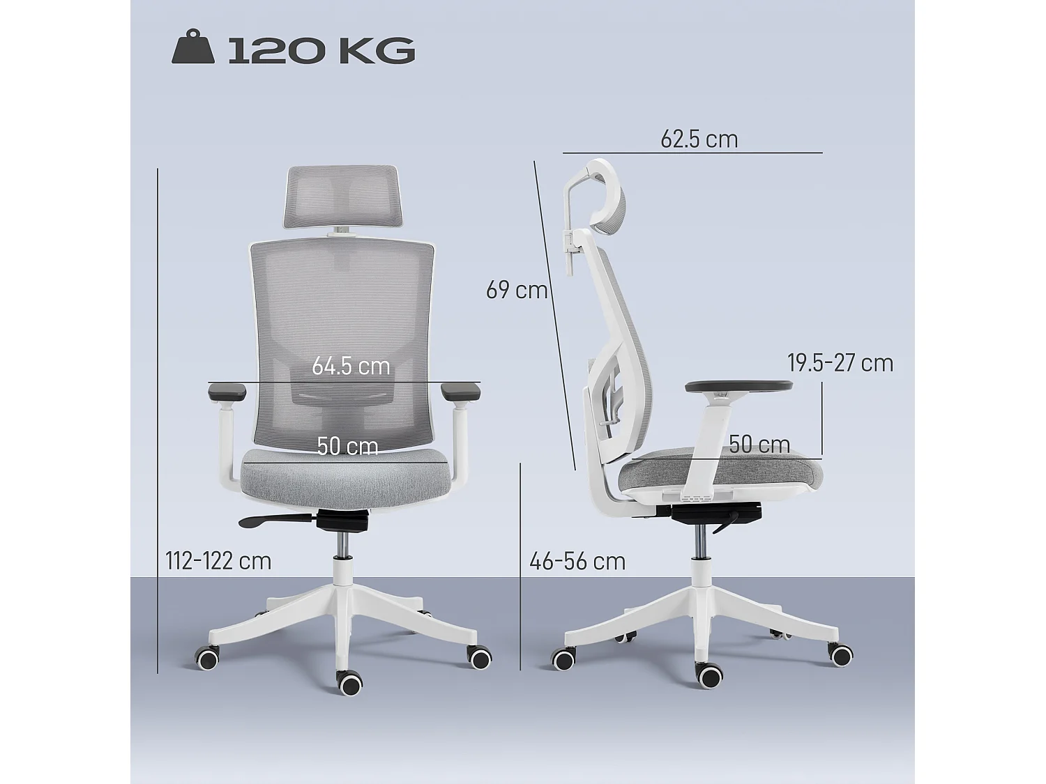 Sedia da ufficio ergonomica con supporto lombare dinamico multicolore