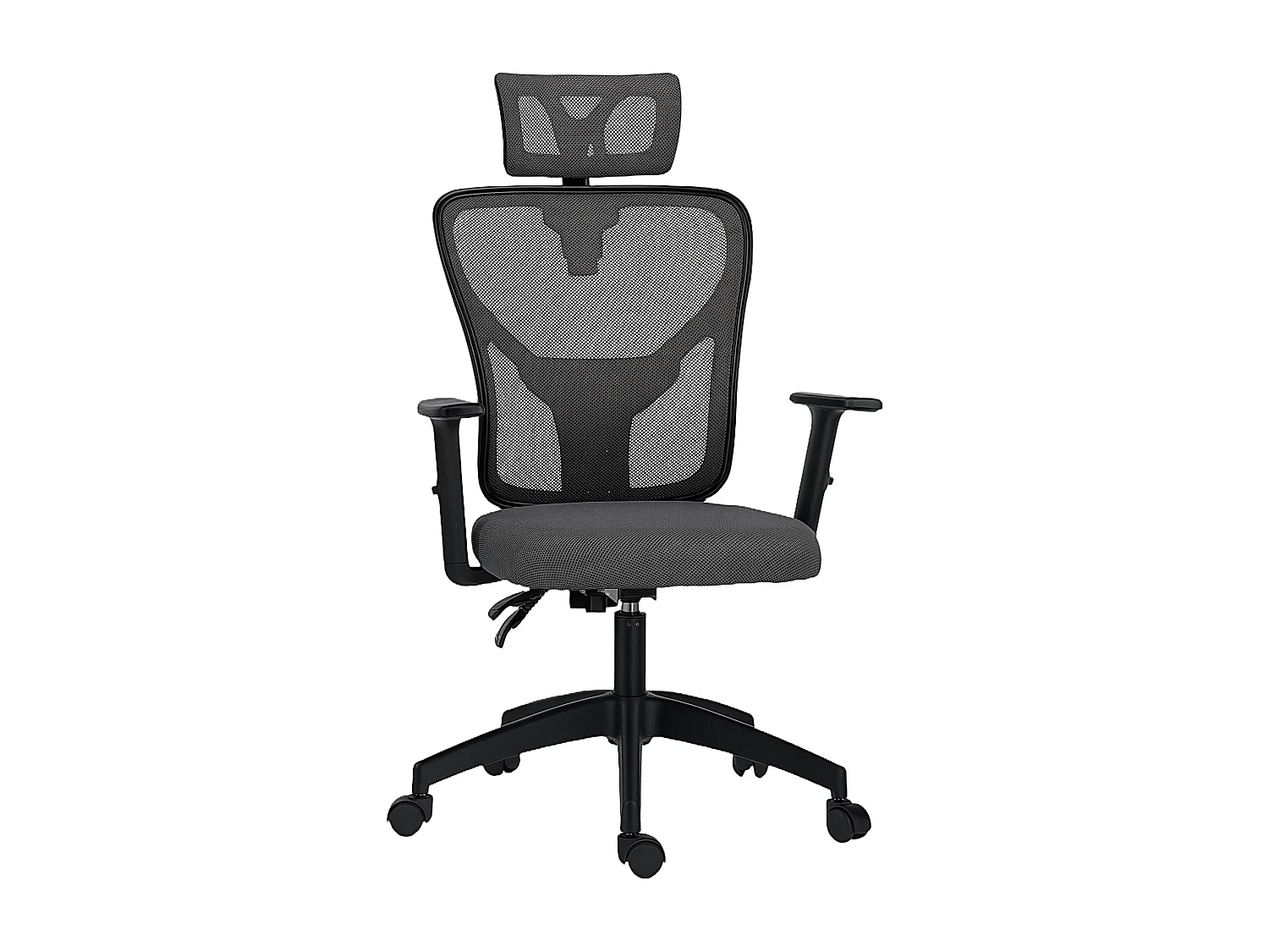 Sedia da ufficio ergonomica e regolabile con supporto lombare grigio