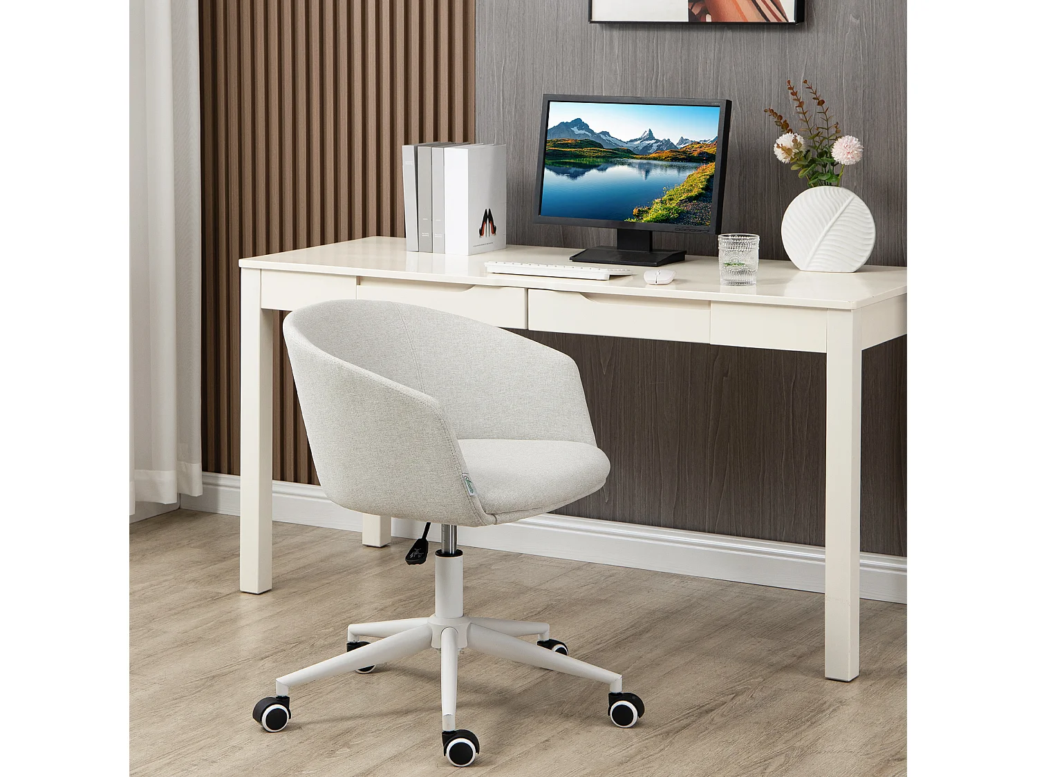 Sedia da ufficio girevole con altezza regolabile e ruote