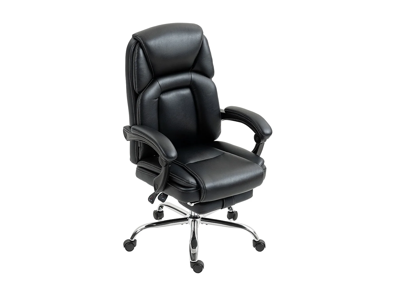 Sedia da ufficio reclinabile con poggiapiedi e imbottitura nero