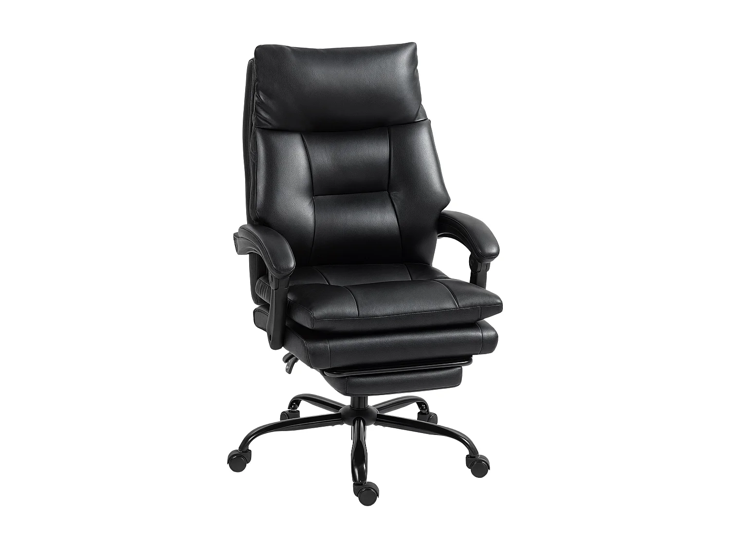 Sedia per scrivania ad altezza regolabile e reclinabile a 135° nera