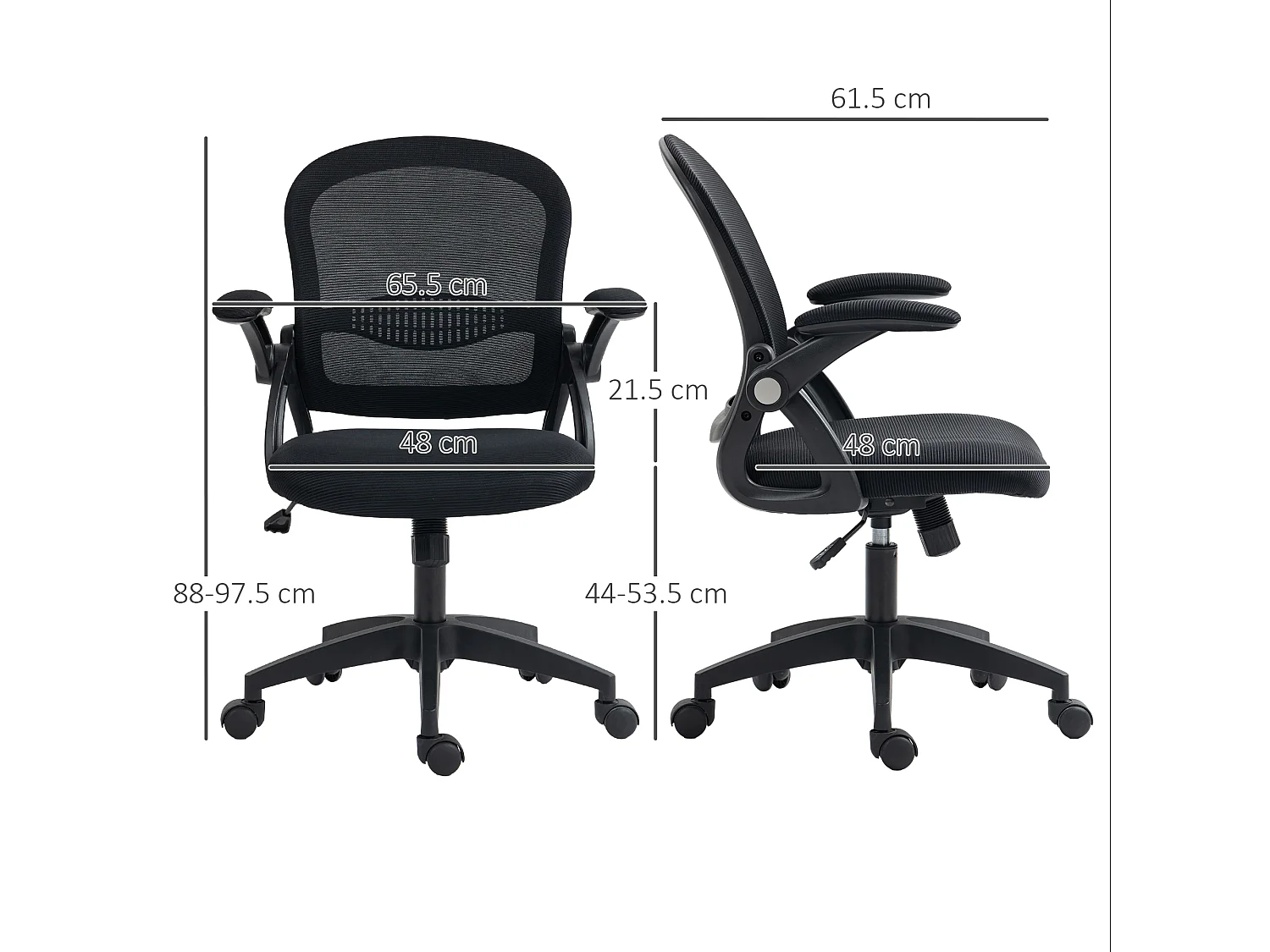 Sedia da ufficio ergonomica con altezza regolabile nero