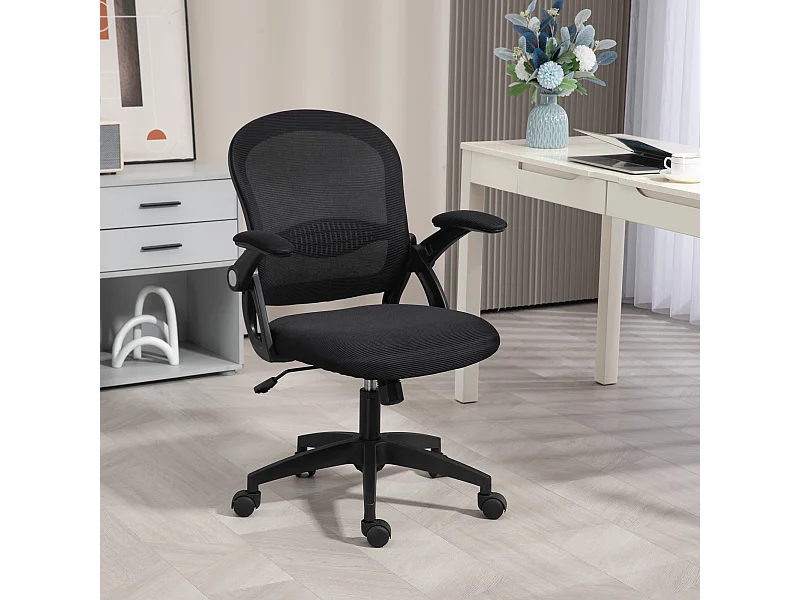 Sedia da ufficio ergonomica con altezza regolabile nero