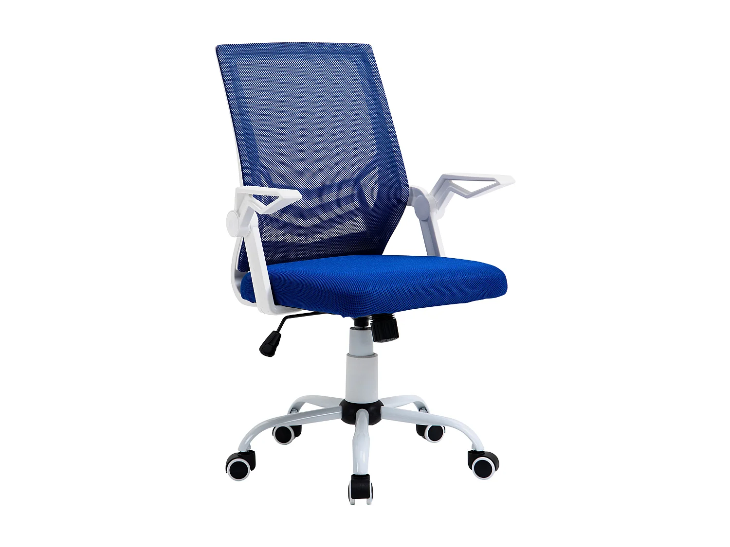 Sedia da ufficio ergonomica supporto lombare in tessuto blu