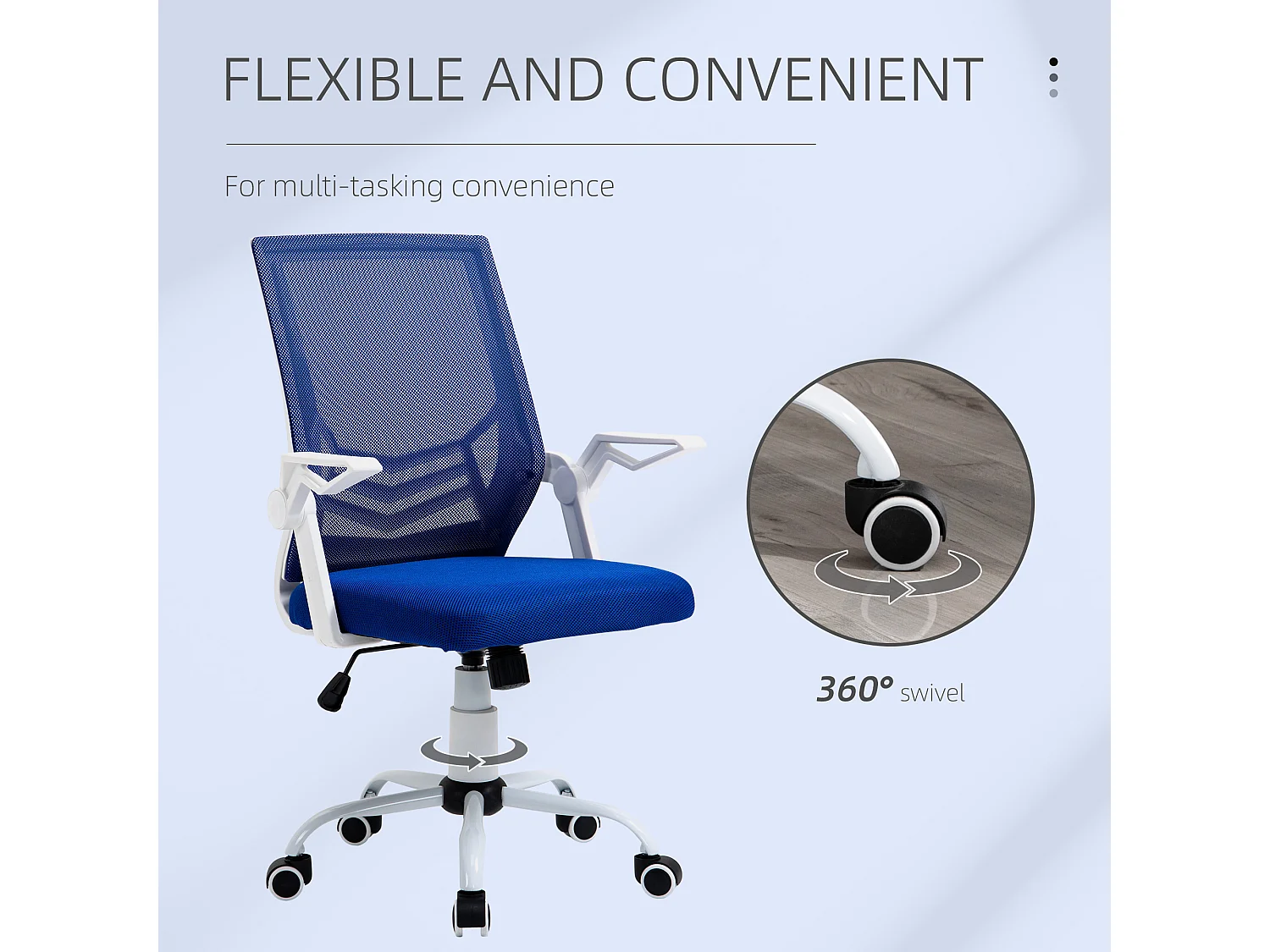 Sedia da ufficio ergonomica supporto lombare in tessuto blu