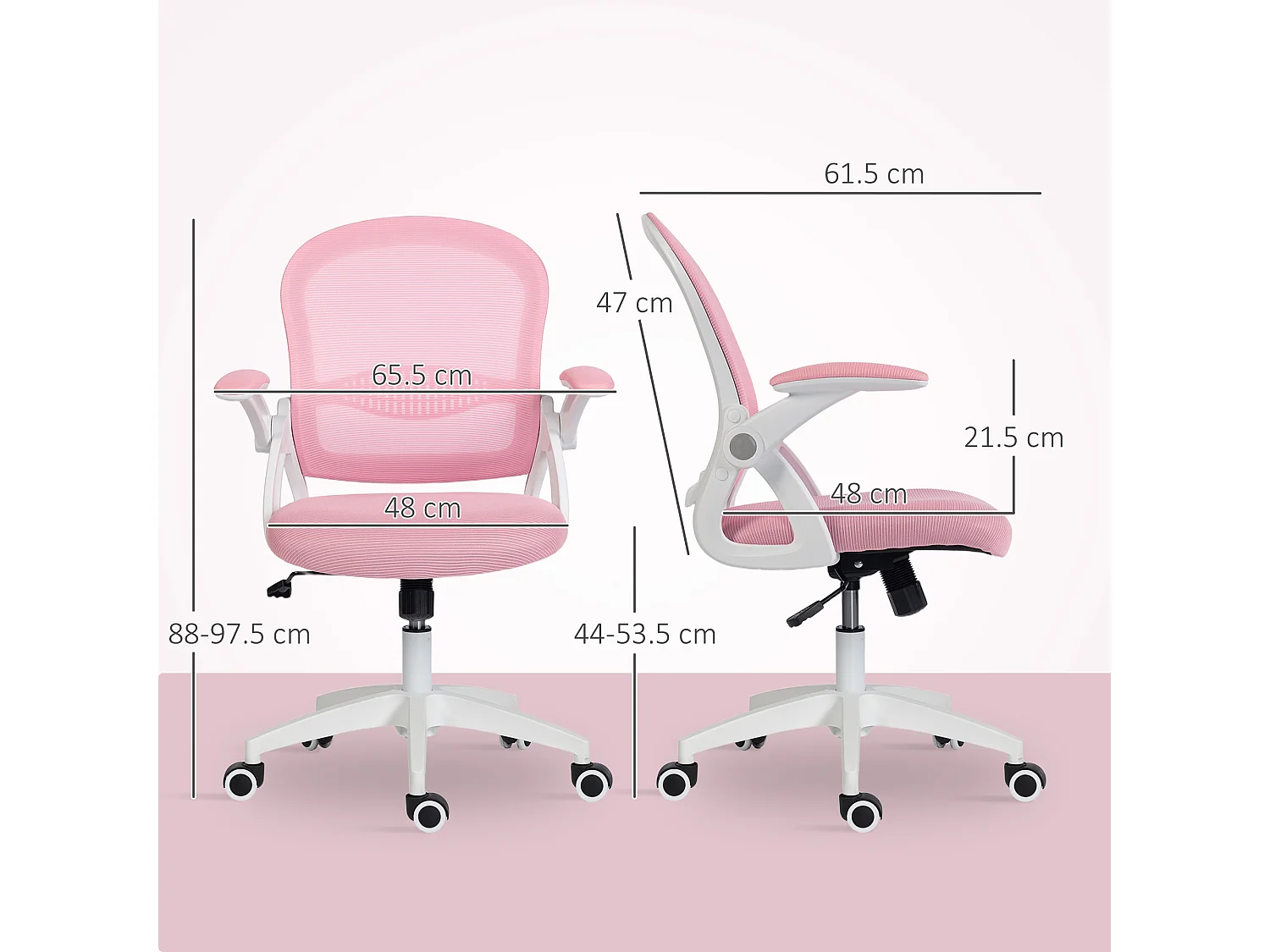 Sedia da ufficio ergonomica e regolabile con schienale a rete rosa