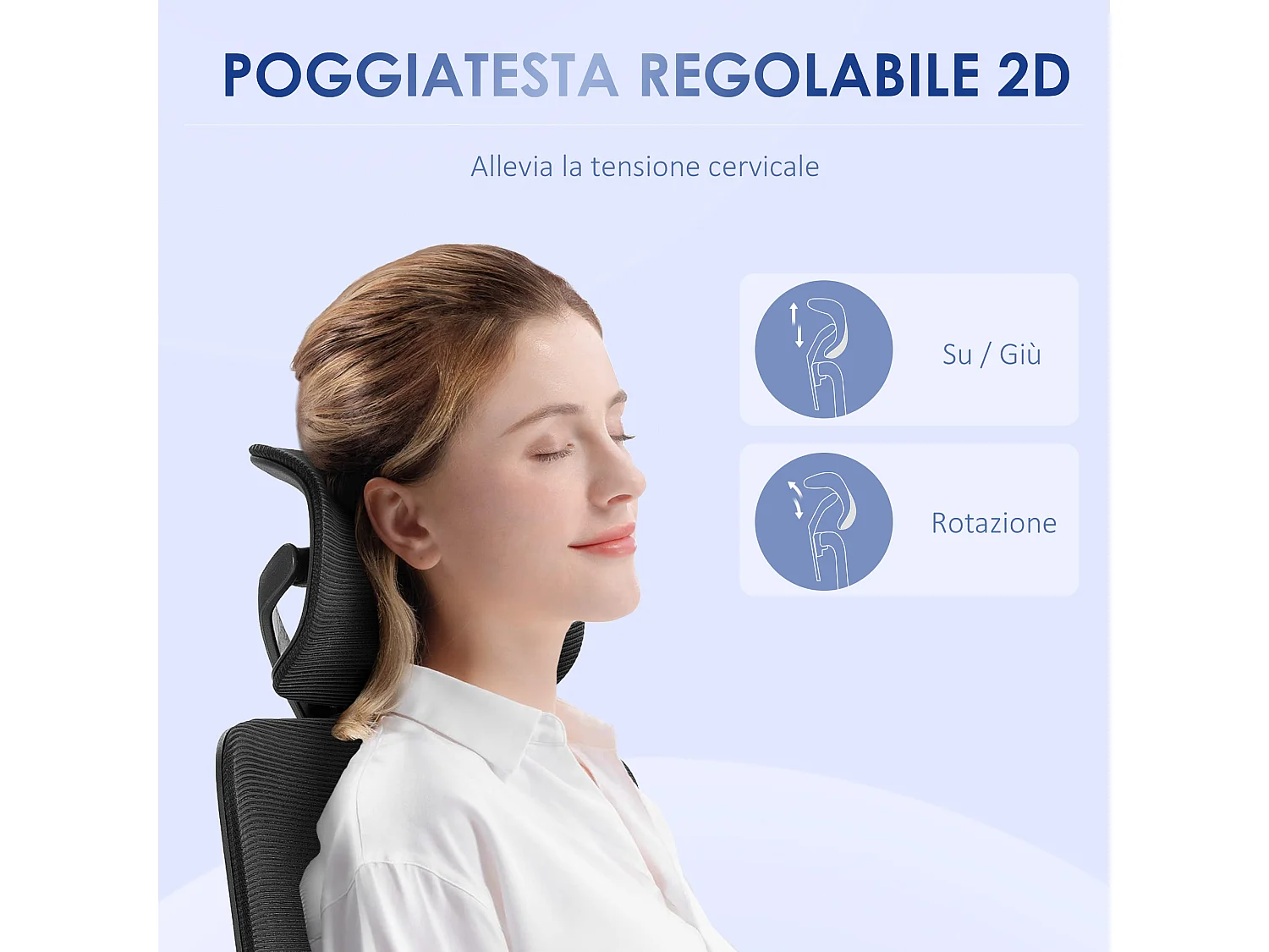 Sedia da ufficio ad altezza regolabile con inclinazione braccioli nera