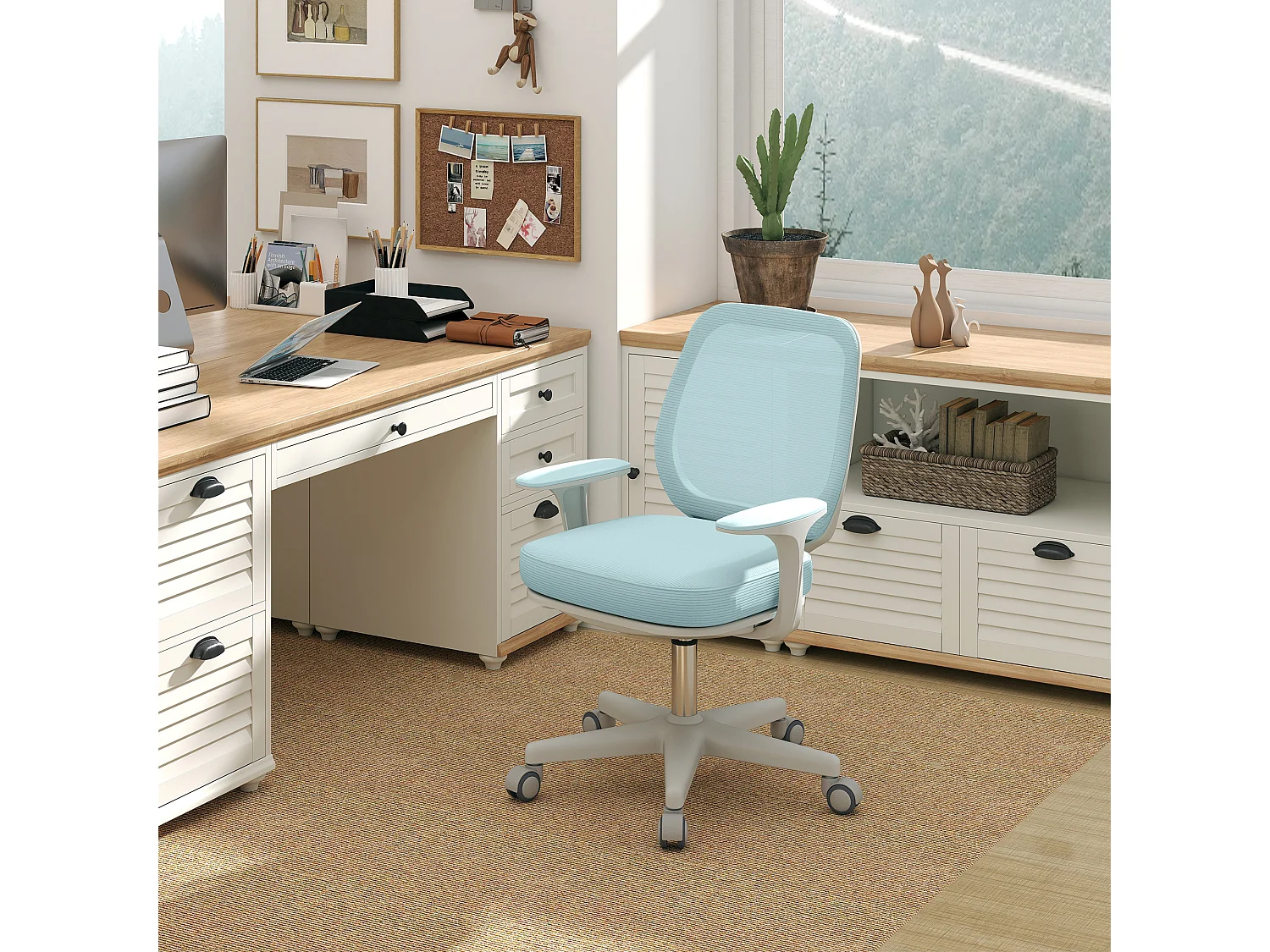 Sedia da ufficio ergonomica ad altezza regolabile e traspirante verde